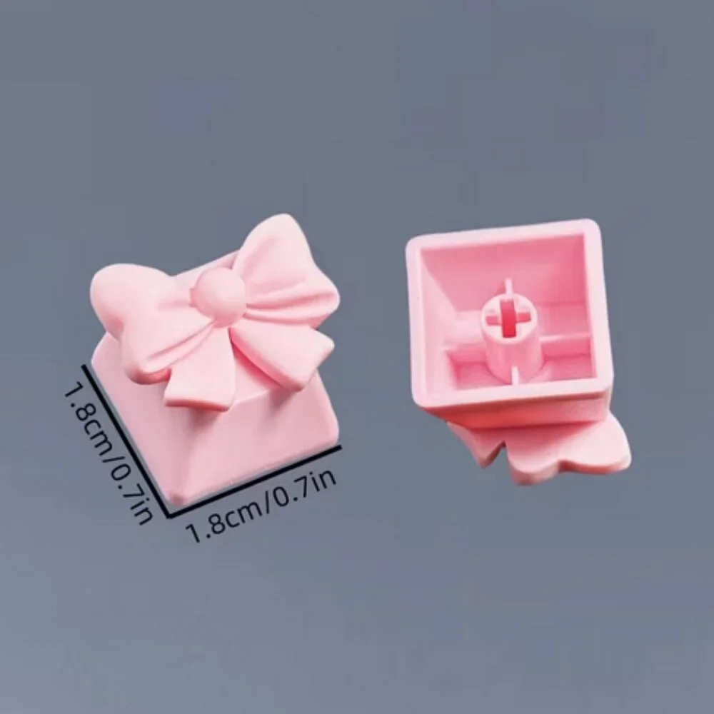 Cute Pink Ribbon Bow Kawaii Artisan Keycap for OEM Mechanical Keyboard